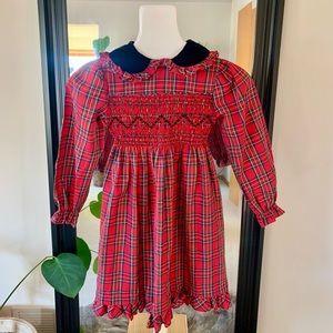 Vintage Polly Flinders 90’s Red Plaid Smocked Dress